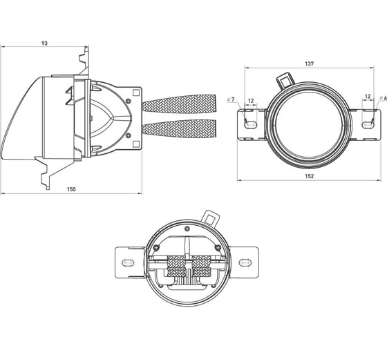 Светодиодные ПТФ линзы MTF Light ABSOLUTE VISION, 12В, птф/дальний 32/44Вт, 5500К, НИССАН\ИНФИНИТИ, 2шт. FL44K55N