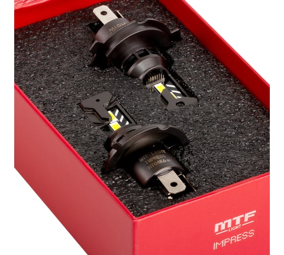 Светодиодные лампы MTF LIGHT IMPRESS, H4, 12V, 21W, 2100LM, 6000K,(размер штатн. лампы), к-кт. HT04K6