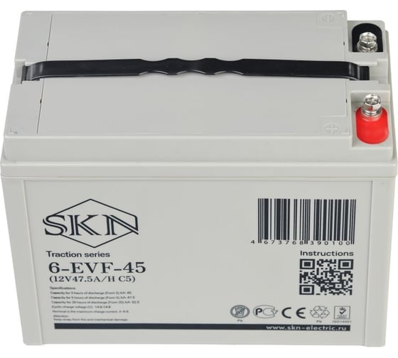 Тяговый аккумулятор SKN 6-EVF-45 (12V47.5A/H C5) 025389