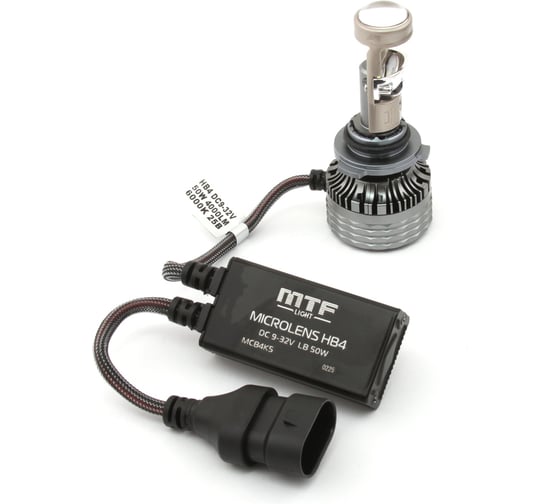 Светодиодные линзы MTF Light серии MicroLENS HB4(9006), 12/24V, 55W, 6000K, 4000LM, к-т. MCB4K5