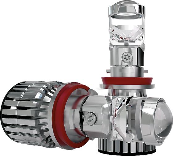 Светодиодные линзы MTF Light серии MiniLENS H11/H8/H16, 12/24V, 55W, 6000K, 4000LM, 2шт ML11K6