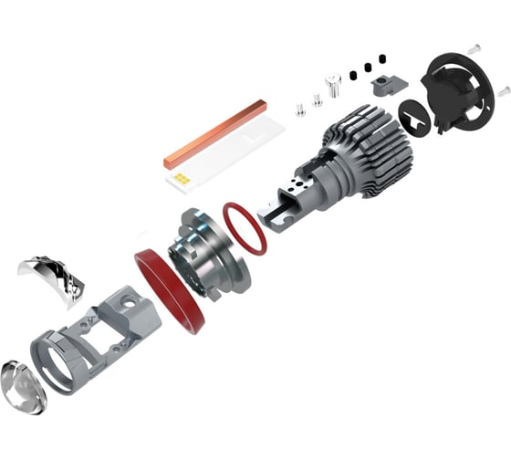 Светодиодные линзы MTF Light серии MiniLENS H11/H8/H16, 12/24V, 55W, 6000K, 4000LM, 2шт ML11K6