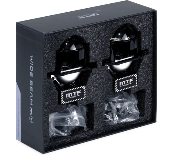 Светодиодные модули ближнего/дальнего света MTF Light серия WIDE BEAM mini, 12В, 55/59Вт, 5500К, 2, 2шт WM59R