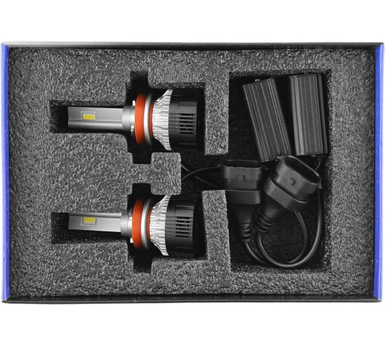 Светодиодные лампы MTF Light серия MaxBeam 2.0, H11/H9, 12V, 55W, 5000lm, 6000K, кулер, комплект MB11K6