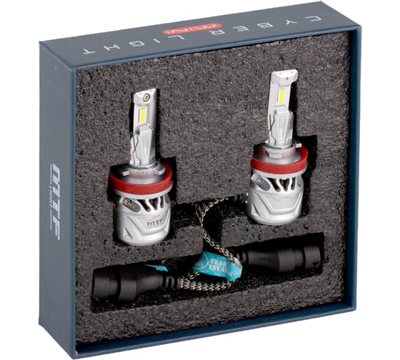 Светодиодные лампы MTF Light серия CYBER LIGHT MINI H11/8/9/16, 12V, 45W, 3750LM, 6000K, кулер, к-т CM011K6