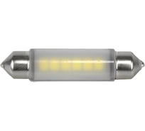 Светодиодная лампа софитная MTF Light 12В, 1Вт, 41мм, C10W (10.5x41/SV8.5), 6000K(белый свет), 2шт T41M5PT