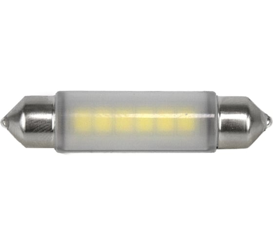 Светодиодная лампа софитная MTF Light 12В, 1Вт, 41мм, C10W (10.5x41/SV8.5), 6000K(белый свет), 2шт T41M5PT