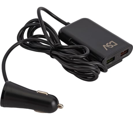 Автомобильное зарядное устройство для телефона и гаджетов DSV 4 USB с проводом R77009