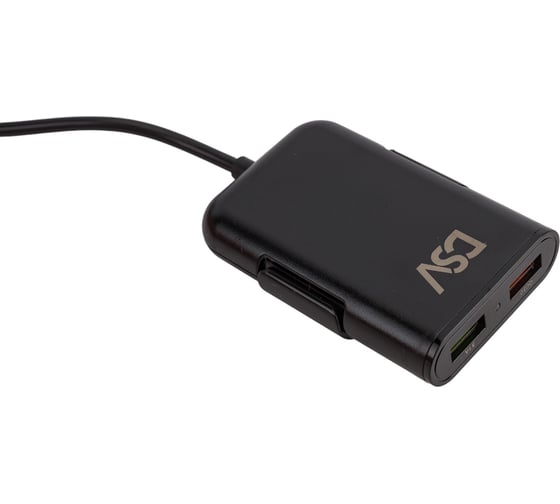 Автомобильное зарядное устройство для телефона и гаджетов DSV 4 USB с проводом R77009