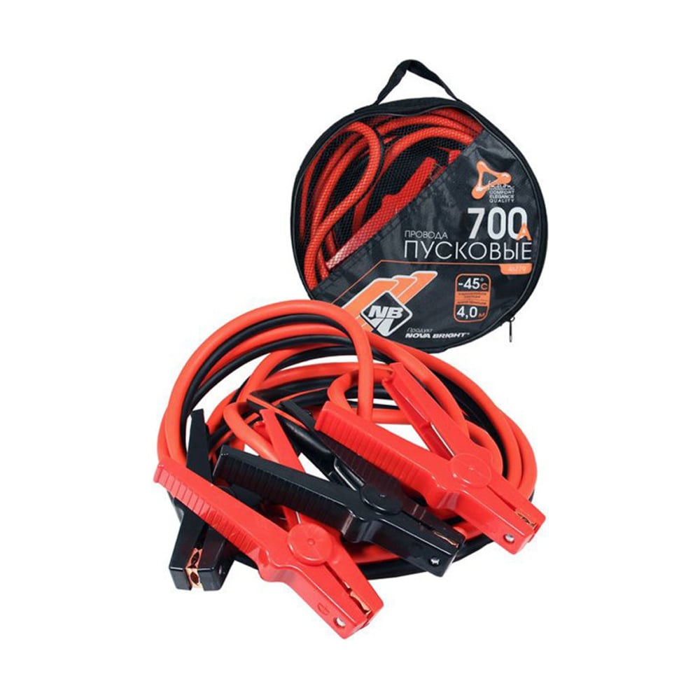 Пусковые провода Nova Bright fusion 700А морозостойкие, в сумке, 4 м ...