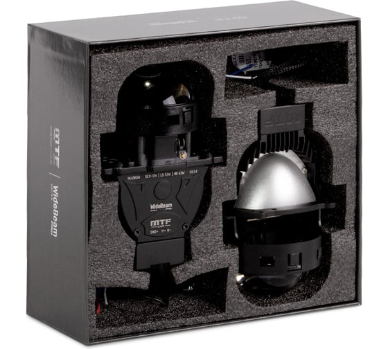 Светодиодные модули ближнего/дальнего света MTF Light WideBeam, линзованные, бескорпусные, 12В, 53/65Вт, 6000К, 3 дюйма, компл. 2шт HL65K60