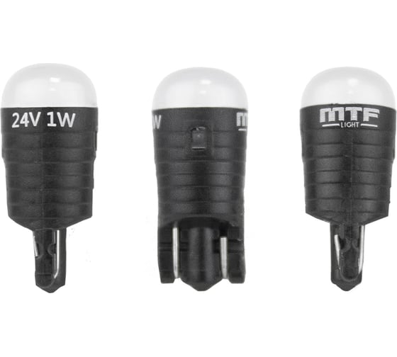 Светодиодная лампа MTF Light серия FIREFLY, W5W/T10, 24В, 1Вт, 5500К(холодный белый), 2шт W5W55UN-24