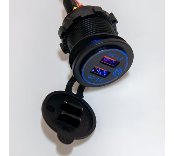 Разъем USB в авто врезной Pro Legend 12V-24V 2USB QC3.0 + QC3.0 + (вкл/выкл) PL9388 1