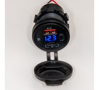 Разъем Usb в авто врезной Pro Legend 12V-24V 1 USB QC3.0 + PD(Type-C)30W + Вольтметр + (вкл/выкл) PL9394