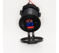 Разъем Usb в авто врезной Pro Legend 12V-24V 2 USB QC3.0 + QC3.0 + Вольтметр + (вкл/выкл) PL9395