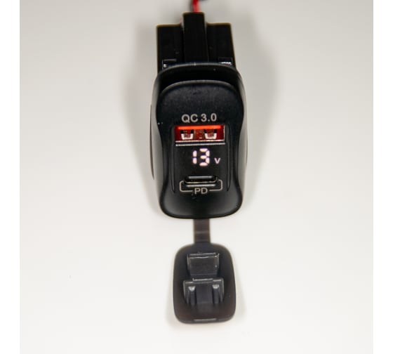 Разъем USB в авто врезной Pro Legend 12V-24V QC3.0 + PD(Type-C)30W + Вольтметр PL9390 1