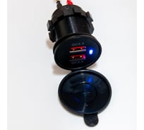 Разъем Usb в авто врезной Pro Legend 12V-24V 2 USB QC3.0, Круглый PL9392