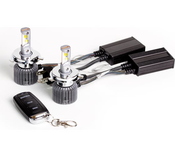Светодиодные лампы MTF Light серии DIGITAL LIGHTING Н4/Н19, 12V, 55W, 4500lm, 3000-7000K, управление со смартфона, аналоговое и пульт ДУ, к-кт SM04K5