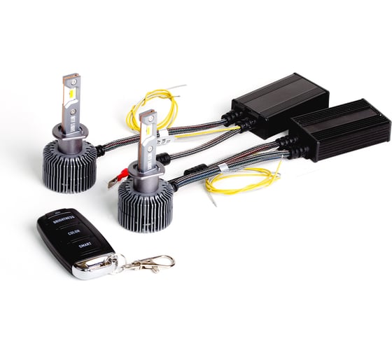 Светодиодные лампы MTF Light серии DIGITAL LIGHTING Н1, 12V, 55W, 4500lm, 3000-7000K, управление со смартфона, аналоговое и пульт ДУ, к-кт SM01K5
