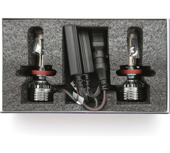 Светодиодные линзы MTF Light серии MicroLENS H11/H8/H16, 12/24V, 55W, 6000K, 4000LM, к-т MC011K5
