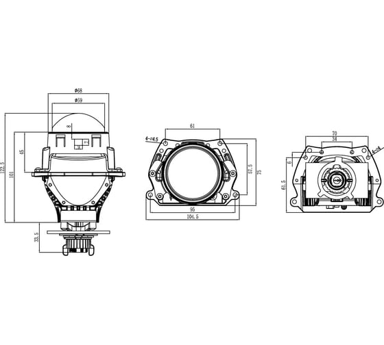Светодиодные модули ближнего/дальнего света MTF Light DYNAMIC VISION Compact, линзованные, бескорпусные, 12В, 45ВТ, 5500К, 2.5 дюйма, компл. 2шт HL45K55M