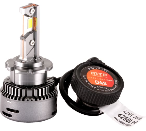 Светодиодные лампы MTF Light серия CYBER LIGHT PRO, D4S, 42V, 35W, 4250lm, 6000K, кулер, комплект CPD4K6