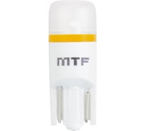 Светодиодная автолампа MTF Light W5W/T10, 12В, 1Вт, 4000К(теп бел свет), линза матовая, Тайвань, 2шт W5W40PT