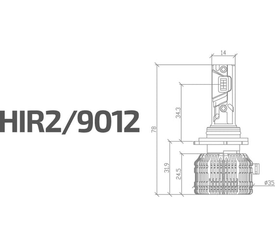 Светодиодные лампы MTF Light серия CYBER LIGHT PRO, HIR2(9012), 12V, 65W, 6500lm, 6000K, кулер, комплект CPH2K6