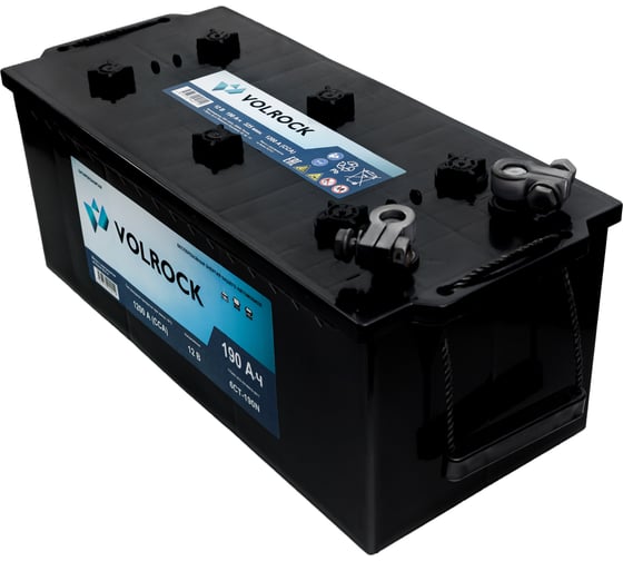 Аккумулятор VOLROCK (6СТ-190N (П.П.) 1200А (513x223x217) конус+переходник тип В) 4673770940119
