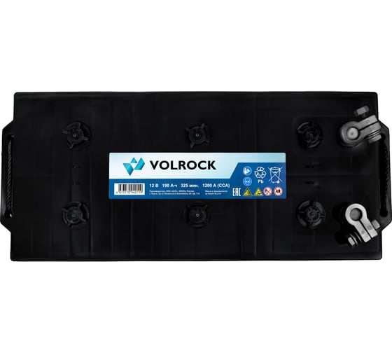 Аккумулятор VOLROCK (6СТ-190N (П.П.) 1200А (513x223x217) конус+переходник тип В) 4673770940119