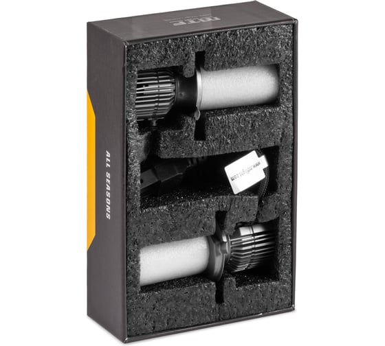 Светодиодные лампы , серия ALL SEASON LED, H4/H19, 30W, 2500lm, 3000K, кулер, комплект. MTF Light DV04K3
