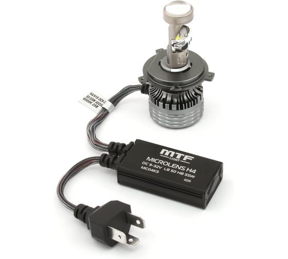 Светодиодные линзы серии MicroLENS H4/H19, 12/24V, 55W, 6000K, 4000LM, к-т. MTF Light MC04K5