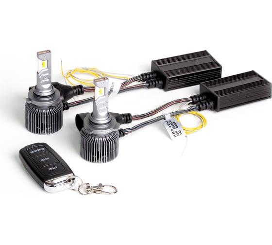 Светодиодные лампы MTF LIGHT серии DIGITAL LIGHTING НB3, 12V, 55W, 4500lm, 3000-7000K, управление со смартфона, аналоговое и пульт ДУ, к-кт. SMB3K5