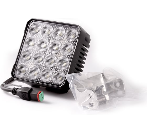 Фонарь светодиодный дополнительного освещения 12/24V, 90W, 7400lm, ECE R10, квадратный, шт. MTF Light PL95K6S