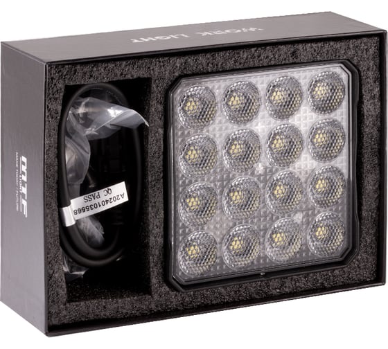 Фонарь светодиодный дополнительного освещения 12/24V, 90W, 7400lm, ECE R10, квадратный, шт. MTF Light PL95K6S