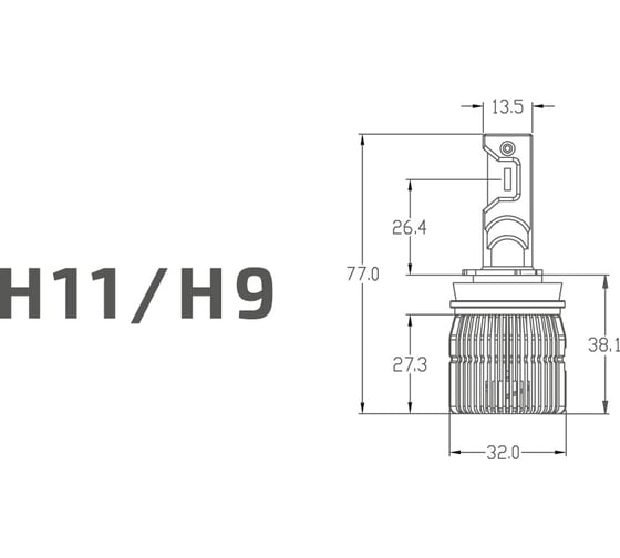 Светодиодные лампы MTF LIGHT серия CYBER LIGHT PRO, H11/H9, 12V, 65W, 6500lm, 6000K, кулер, комплект. CP011K6