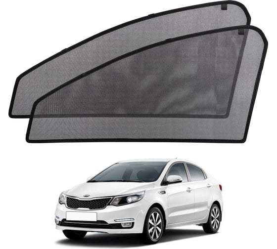 Шторки магнитные на передние боковые стекла Voron Glass а/м Kia Rio III 2011-2017/Hyundai Solaris I 2010-2017 2шт MFV009