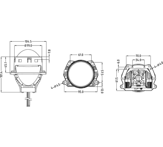 Модули линз. Bi-LED MTF Light DYNAMIC VISION Expert разъем D3S, 42В, 45Вт, 5500К, 3, кт. HL45D3
