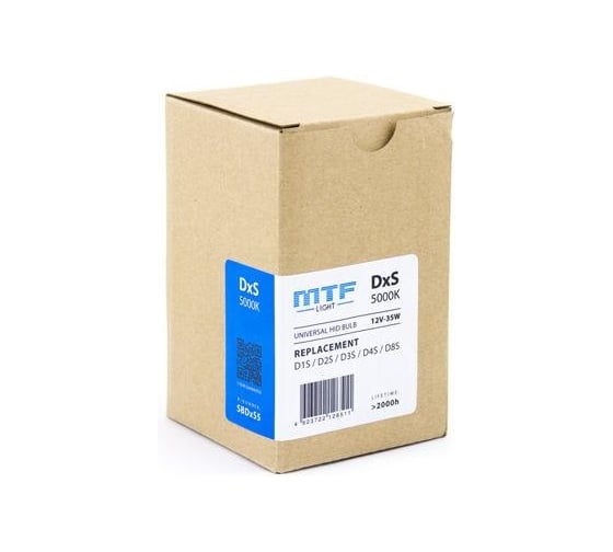 Лампа газоразрядная MTF Light DxS (D1S/D2S/D3S/D4S/D8S), 5000К, 12В, 35Вт, шт. (блок не требуется) SBDxS5