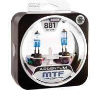 Галогенные автолампы MTF LIGHT ARGENTUM +80_ Н27(881), 12V, 27W, комп. H8A1281