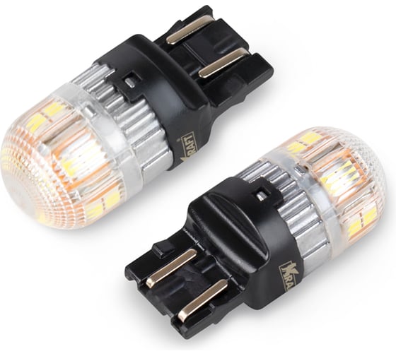 Светодиод KRAFT T20 W21/5W (W3x16q) 10-30v (white) Pro (2 шт. Европодвес) KT 700269
