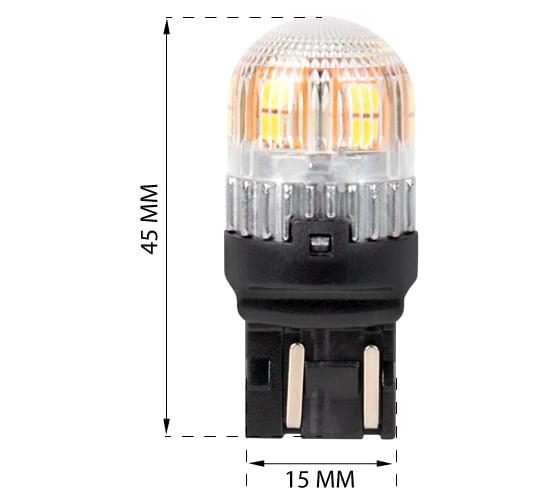 Светодиод KRAFT T20 W21/5W (W3x16q) 10-30v (white) Pro (2 шт. Европодвес) KT 700269