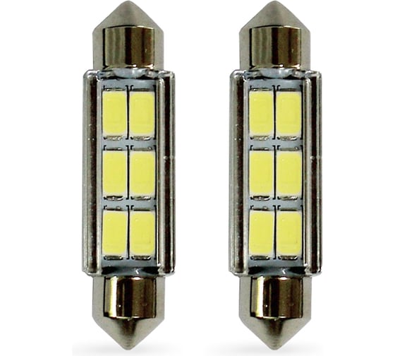 Светодиод KRAFT C5W (SV8,5) 10x41 12v (white) Pro (2 шт. Европодвес) KT 700264 1
