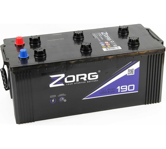 Аккумулятор ZORG 6СТ-190.3 евро. Конус 190 231 3
