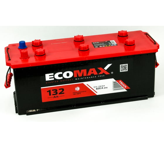 Аккумулятор EcoMax 6СТ-132.4 росс. конус 131 121 4