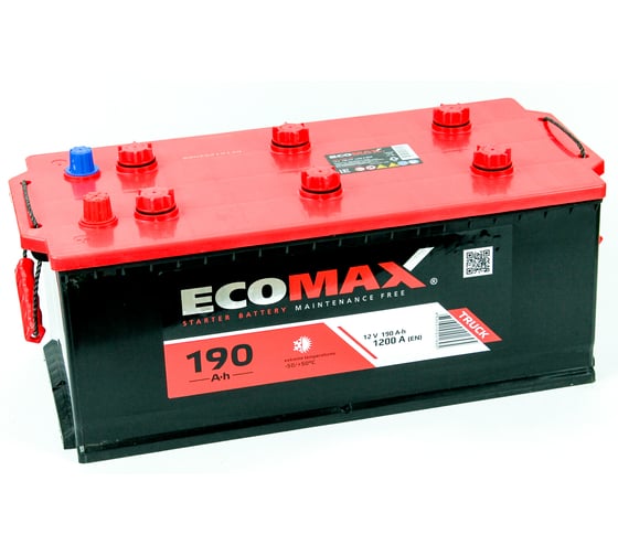 Аккумулятор EcoMax 6СТ-190.4 росс. конус 189 321 4