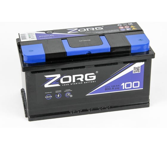 Аккумулятор ZORG 6СТ-100.0 100 270 1