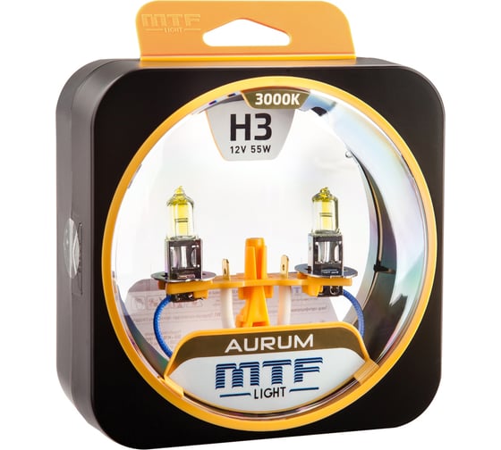 Галогенные автолампы серия AURUM H3, 12V, 55W, комп. MTF Light HAU1203