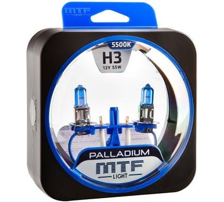 Галогенные автолампы серия PALLADIUM H3, 12V, 55W, комп. MTF Light HPA1203