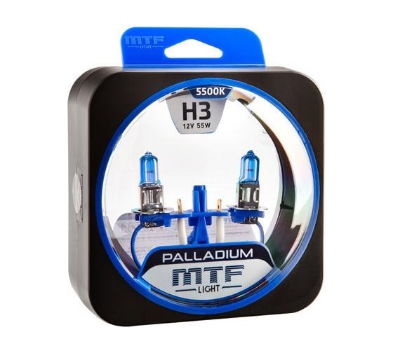Галогенные автолампы серия PALLADIUM H3, 12V, 55W, комп. MTF Light HPA1203